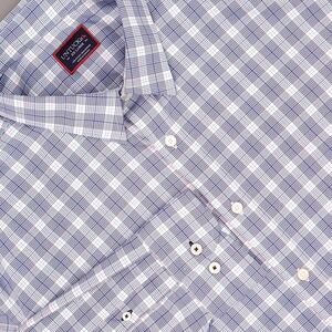UNTUCKit Shirt Mens 2XL Navy Burklin Plaid Long Sleeve Button Up Performance